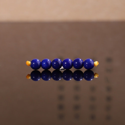 正品老坑矿帝王蓝4.3mm 314号 阿富汗青金石圆珠 散珠少金少白