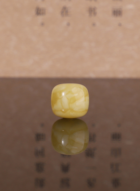 天然正品俄料蜜蜡老型珠散珠 10.5*9.5mm黄白花蜡琥珀配珠 AL5042