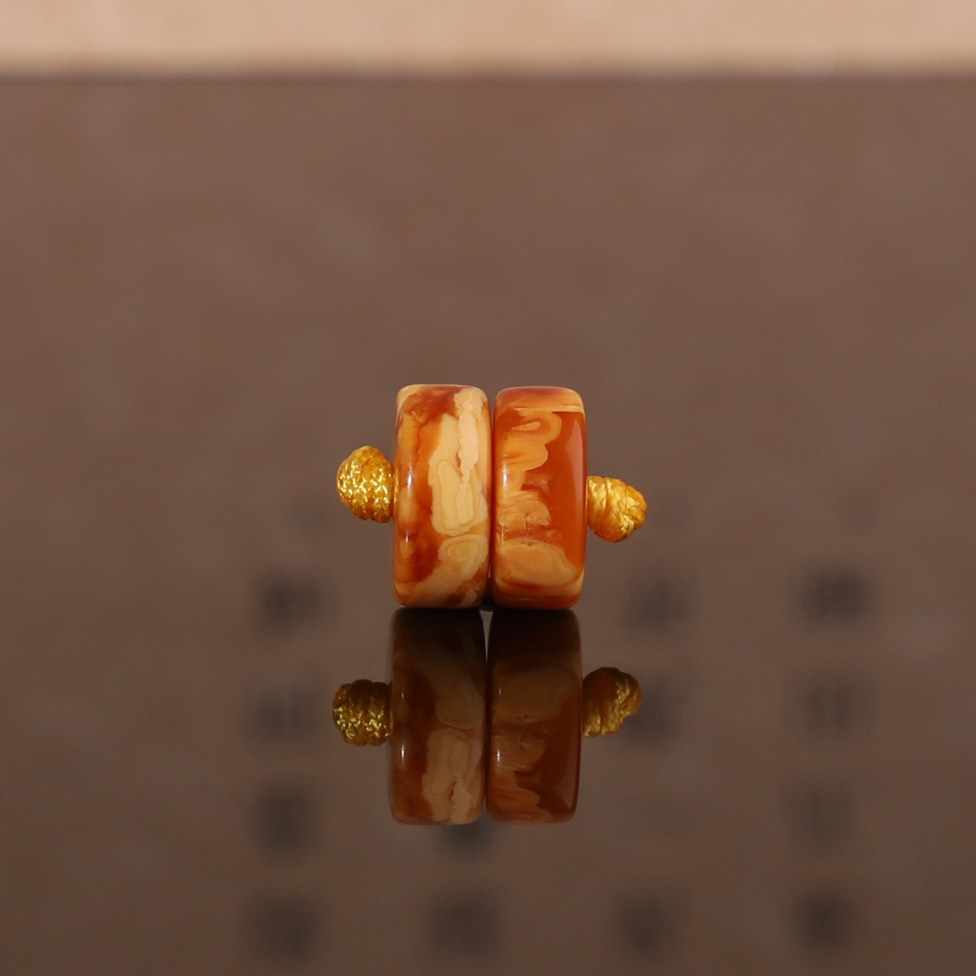 俄料老蜜蜡古董蜜蜡直切隔片对珠 8*3.5mm 精品垫片手链配珠 G7