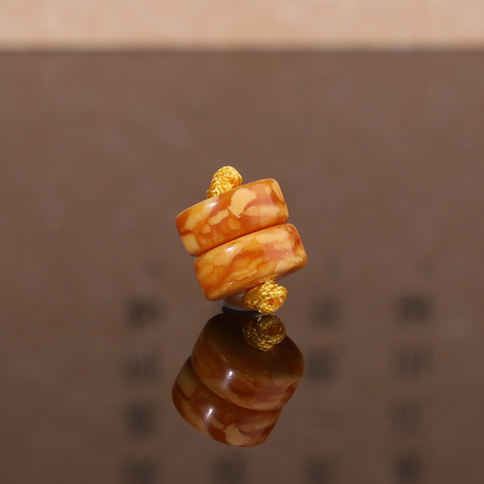 俄料老蜜蜡古董蜜蜡直切隔片对珠 8.1*3.5mm精品垫片手链配珠 G13