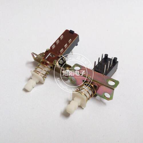 高品质琴键开关/直键开关/自锁电源开关按钮 2*3双排6脚 带固定架