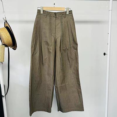 抽绳系带宽松2024夏季直筒新款