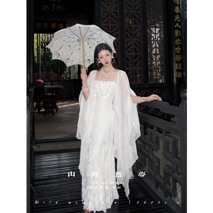 山野逸梦「素纱」新中式 夏 改良古风仙气高个子清冷感连衣裙套装