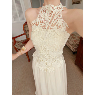 连衣裙女春夏立体提花长裙仙气重工艺 无袖 山野逸梦 新中式