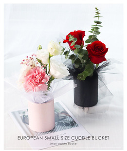 小号抱抱桶圆形花盒教师节小花桶七夕花盒鲜花礼品包装盒永生花盒