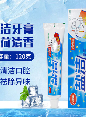 盐洁牙膏 洁齿康 浴场专用牙膏洗浴大牙膏便宜牙膏白色膏体薄荷味