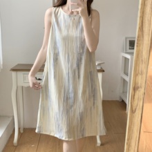 背心睡裙女士夏季薄款无袖2024年新款纯棉宽松大码可爱睡衣家居服