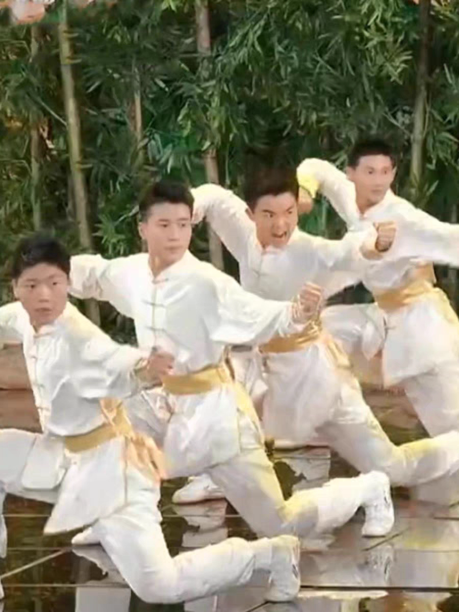 六一儿童成人武术服男中国风春晚天地英雄成人太极服演出练功服