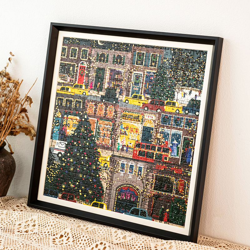 圣诞冬灯拼图相框空框1000片画框架挂墙装裱300 70x50拼图裱框