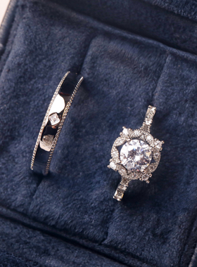 情侣锆石镶嵌活口可调节大小