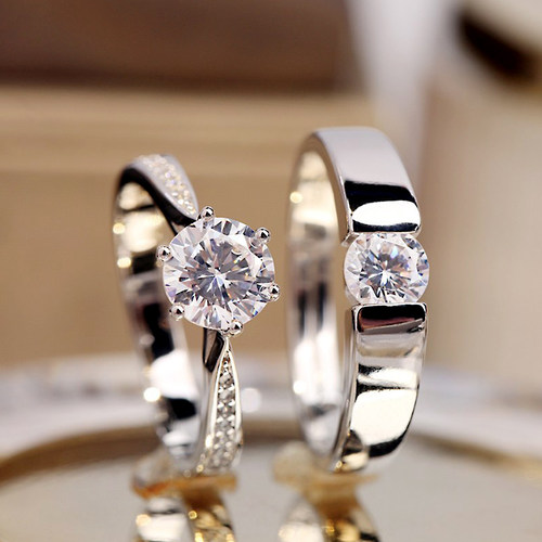 一克拉六爪仿真钻戒用仪式用结婚