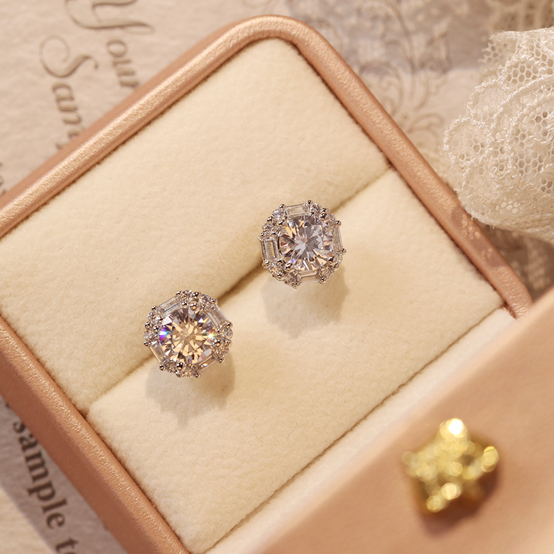 日韩锆石女生小耳钉耳环