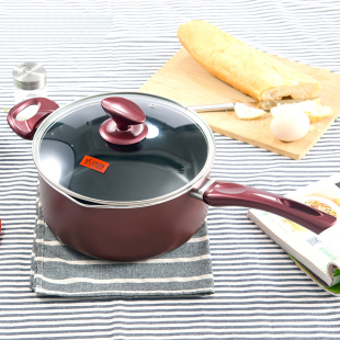 杨国福张亮煮麻辣烫专用锅具不粘锅商用 无盖汤锅长柄煮面锅22CM