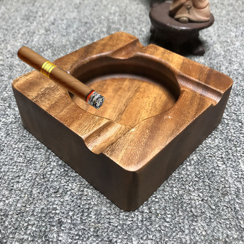 胡桃木烟灰缸大号客厅酒店实木