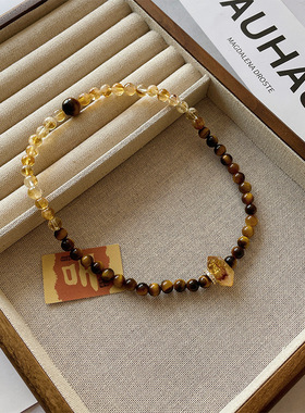 【日照金山】天然虎眼石黄塔晶