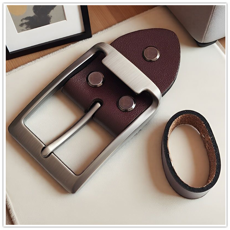 日字针扣皮带真皮扣头皮带头3.8cm男士牛皮腰带扣头配件4.0打孔