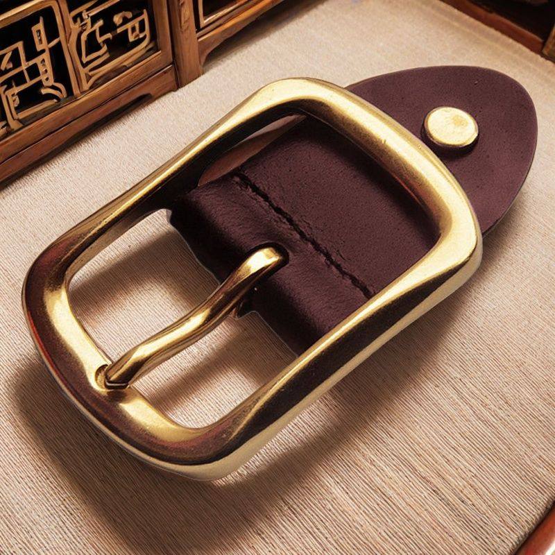 男士皮带扣头复古针扣皮带铜扣头日字扣3.8-4.0真皮腰带头打孔扣