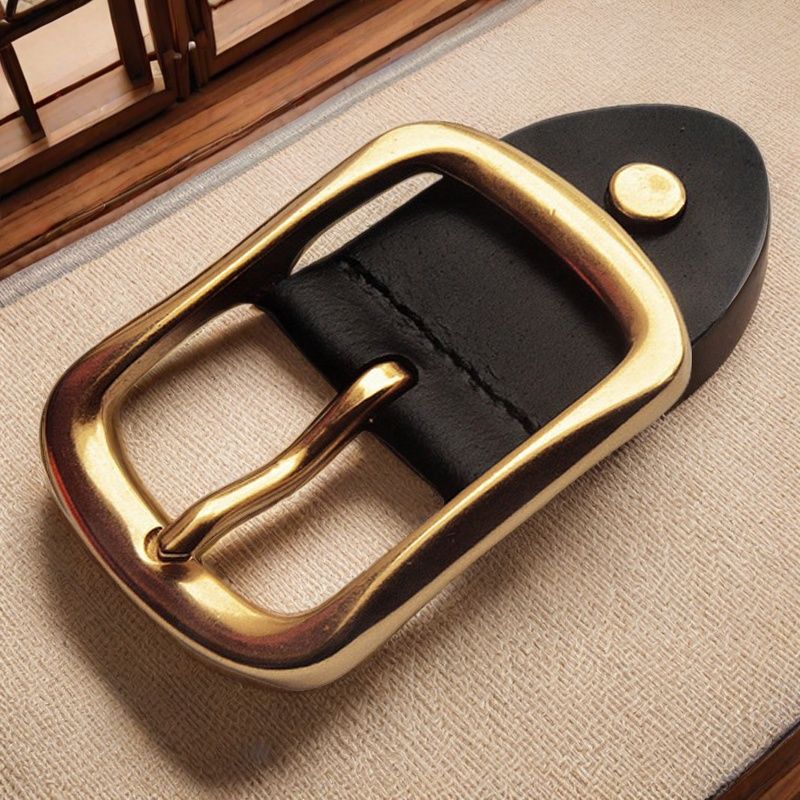 男士皮带扣头复古针扣皮带铜扣头日字扣3.8-4.0真皮腰带头打孔扣