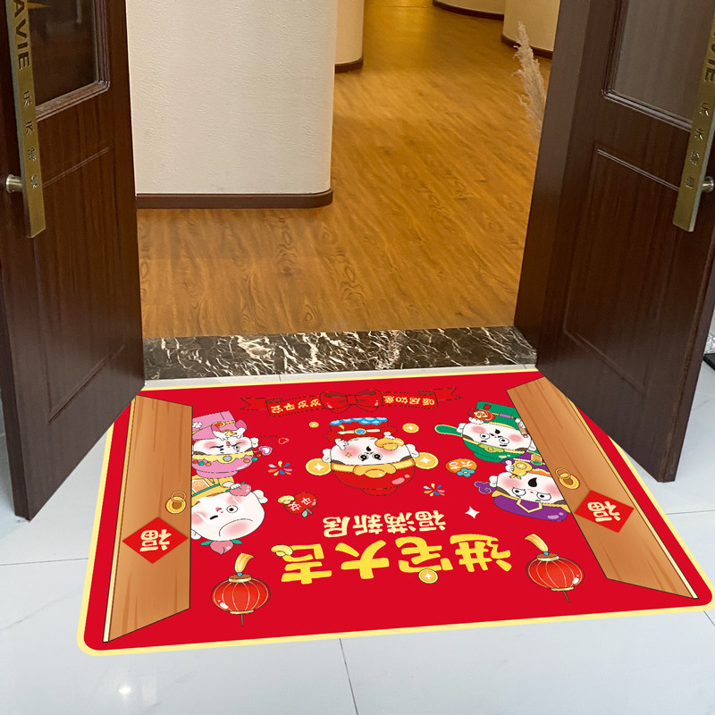 进宅大吉福禄盈门装饰地贴乔迁新居新房入宅入户门场景布置地贴画