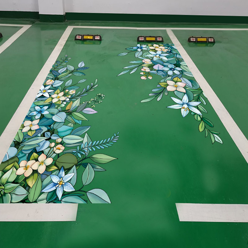 3d立体车位贴纸地面卡通涂鸦地贴画车库地上电梯玻V璃门贴柜子装
