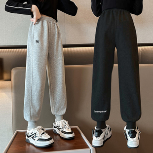 子秋冬2025新款 休闲运动裤 加绒儿童卫裤 洋气女大童冬装 冬季 女童裤