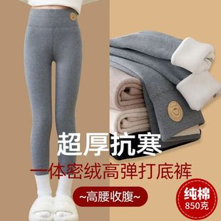 中大儿童纯棉保暖裤 女童打底裤 子冬季 外穿一体绒裤 加绒加厚秋冬款