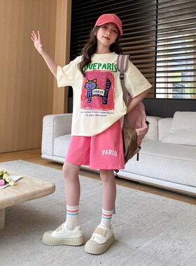 女童夏季短袖套装2025新款