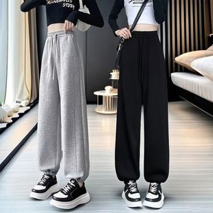 儿童初中生大童休闲卫裤 女童裤 2025新款 冬季 女孩秋冬 子加绒运动裤