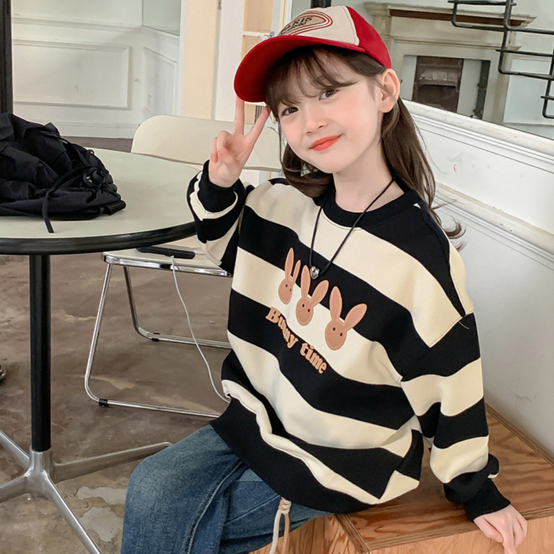 女童卫衣春秋2025新款洋气儿童加绒宽松上衣秋冬装中大童女孩T恤,童装/婴儿装/亲子装,卫衣/绒衫,淘宝优惠券,粉丝福利购,淘宝优惠卷