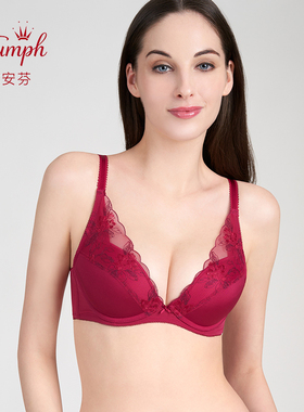 黛安芬风格节庆刺绣网纱深V小胸聚拢文胸16-8478