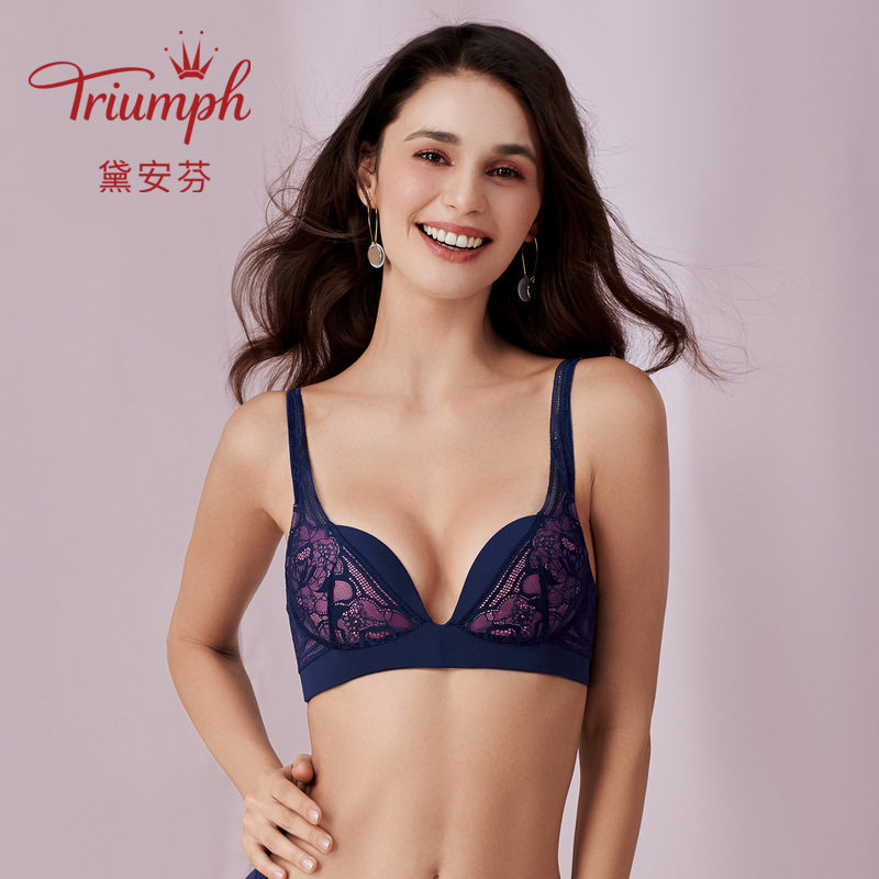 黛安芬无钢圈蕾丝印象格蕾小胸无插片女士文胸11-1681