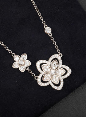 拉夫项链女五花高级感镶钻手链简约百搭锁骨链七夕生日礼物