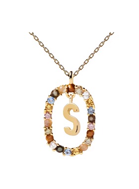 西班牙PD彩色锆石26字母项链