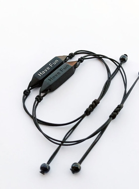 黑檀木刻字文艺风复古饰品手链