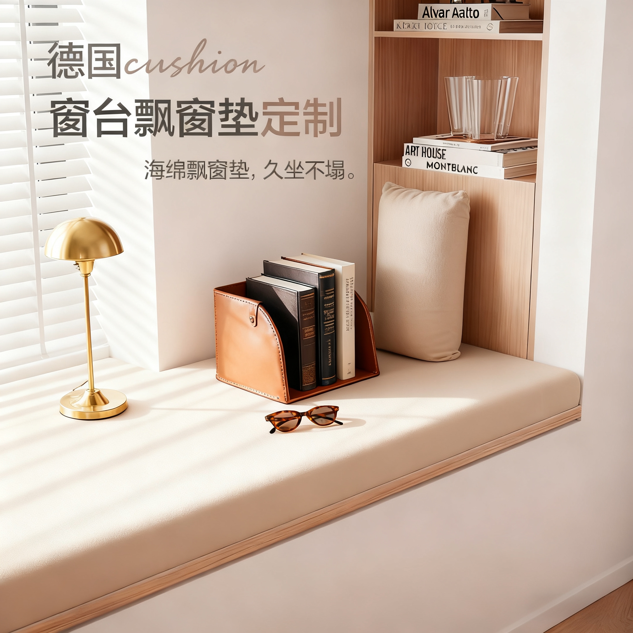 德国Cushion飘窗垫定做阳台卧室密度海绵乳胶榻榻米窗台垫子定制