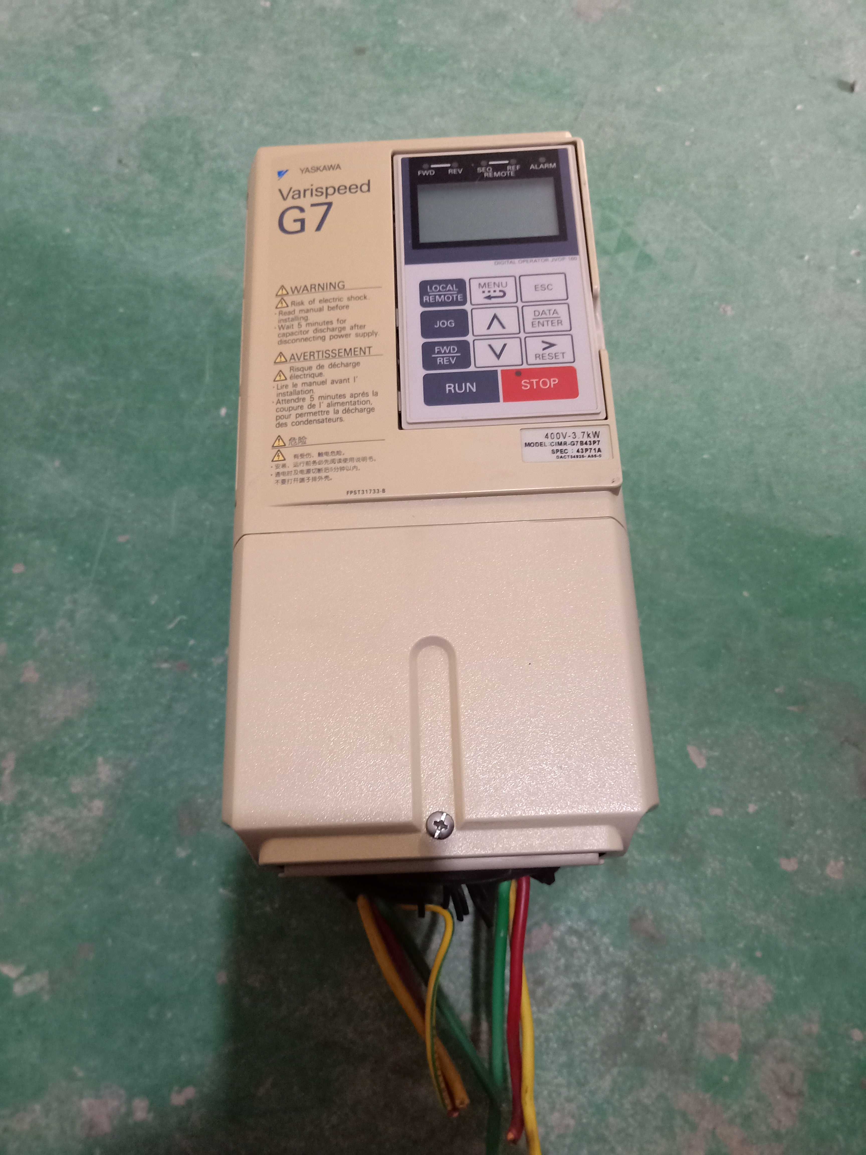 二手 安川变频器G7 CIMR-G7B43P7 380V 3.7KW 原装拆机实物图工控