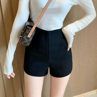 黑色短裤女夏季2025西装外穿紧身性感显瘦包臀裤高腰辣妹弹力热裤