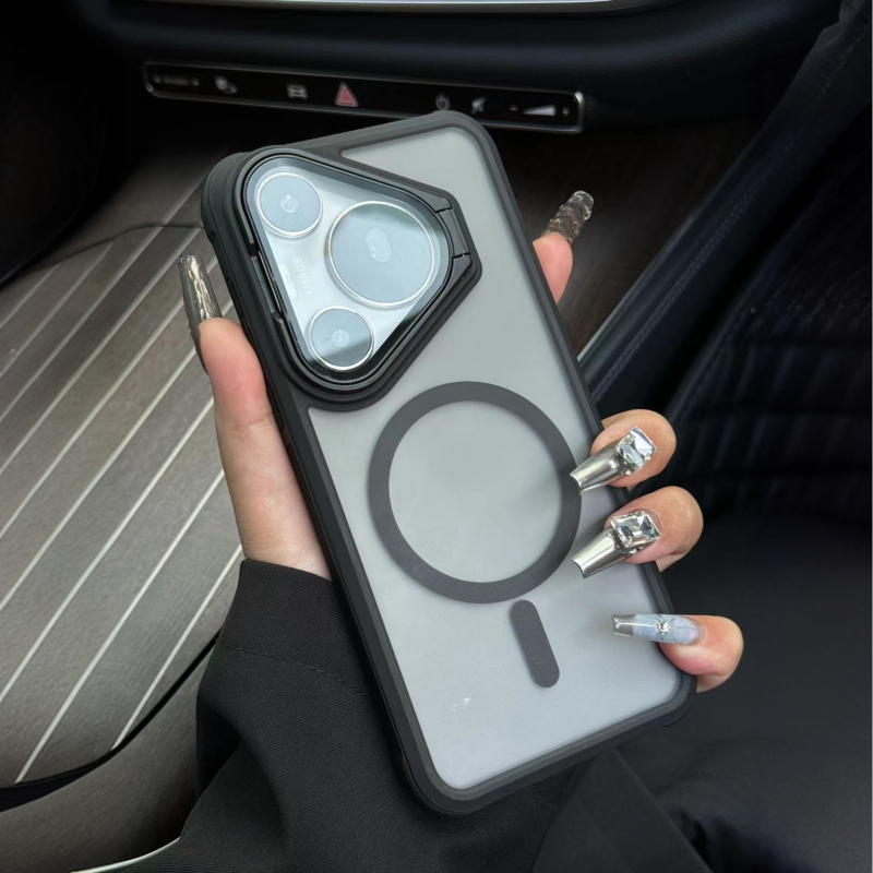 适用 华为pura70pro手机壳新款镜头支架pura70肤感磁吸全包防摔pur70pro+高级商务男女轻奢pura70ultra保护壳