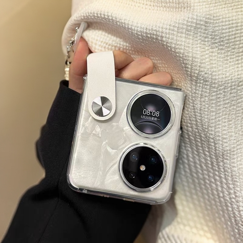 适用 华为pocket2手机壳新款创意手提腕带软壳p50pocket简约风女款高级轻奢全包防摔pockets宝盒超薄个性潮流