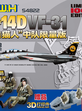 铸造 长城 S4822 F-14D VF-31中队纪念涂装限量版附飞行员1/48