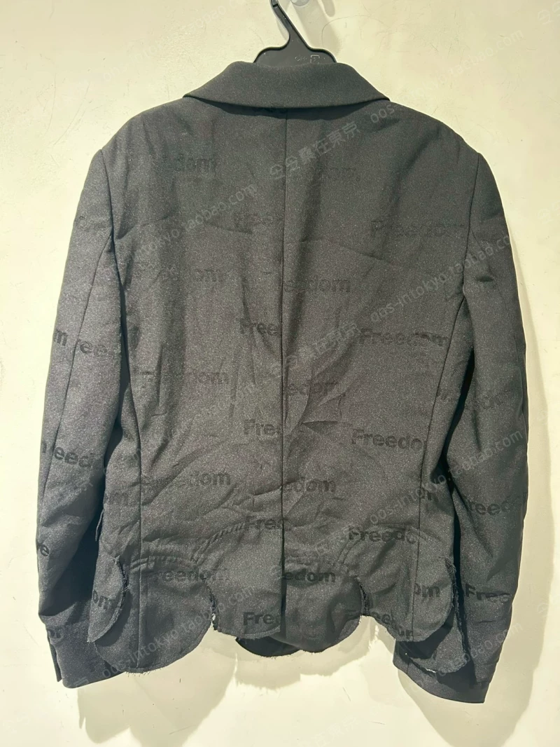 Японский закупочный агент CDG Kawakubo Rei BLACK 26SS полиэстер необработанный срез низа круглый воротник куртка