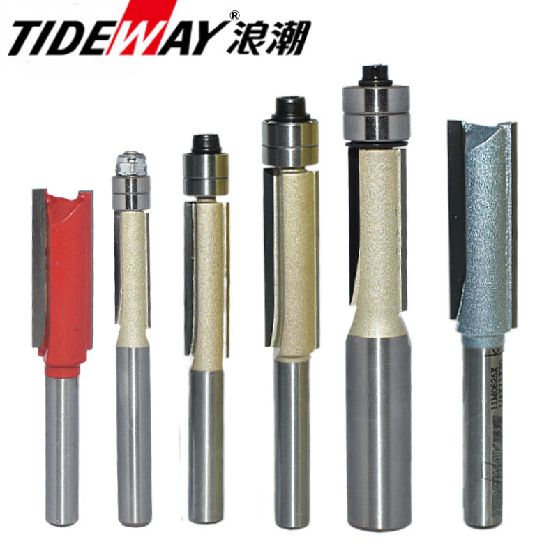 浪潮双轴承修边刀1/4*3/8 5/16 1/4 1直刀1/4*11加长仿型修边刀