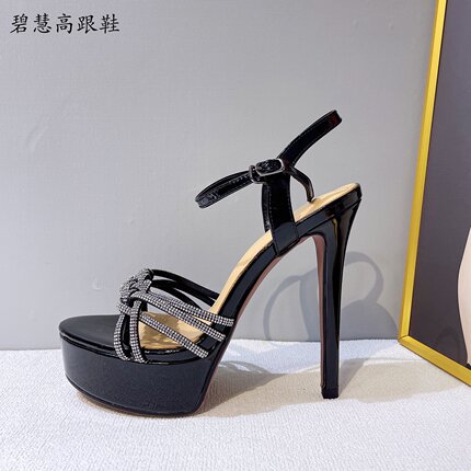 新品辣妹性感高跟鞋13CM恨天高防水台水钻细跟超高跟时尚女鞋凉鞋