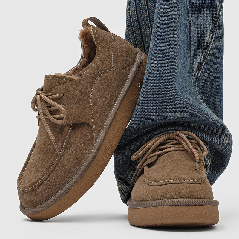 2025新款冬季真皮防滑雪地靴男