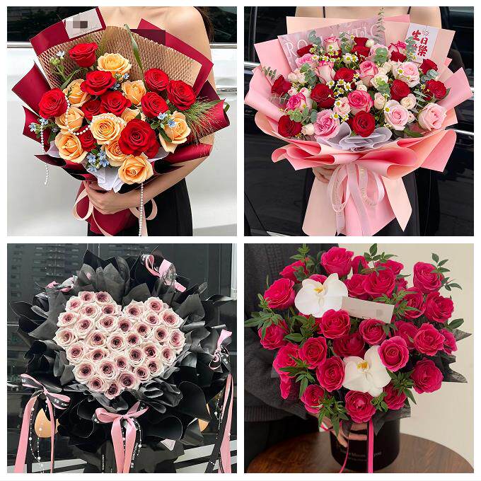 湖北武汉市洪山江夏黄陂新洲区同城花店送女朋友玫瑰订生日鲜花束