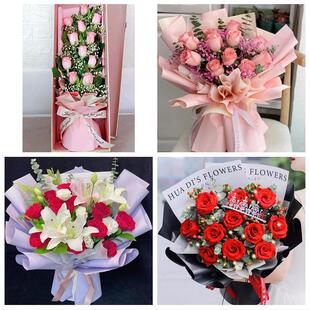 送枣庄市市中区薛城区峄城区同城鲜花店情人节表白送玫瑰花束礼盒