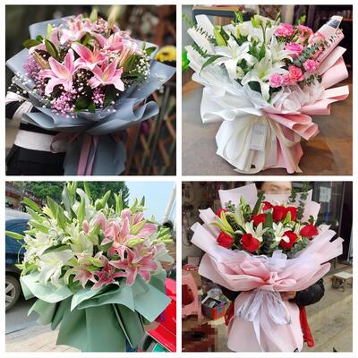 重庆市涪陵区李渡龙桥白涛街鲜花店同城配送老婆香水百合玫瑰花束