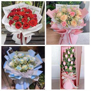 送六安市金安区裕安区叶集区同城鲜花店情人节表白送玫瑰花束礼盒