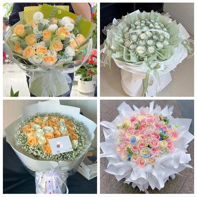 送洛阳市洛宁县伊川县偃师市鲜花店卡布碎冰蓝紫玫瑰花束同城配送