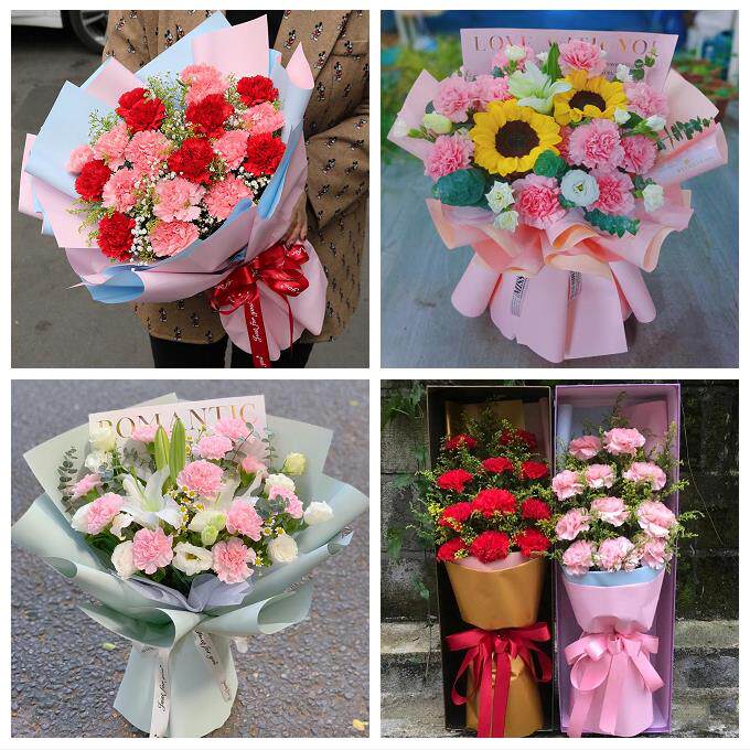 宁夏省吴忠市同心县青铜峡市鲜花店订康乃馨百合花束同城配送长辈